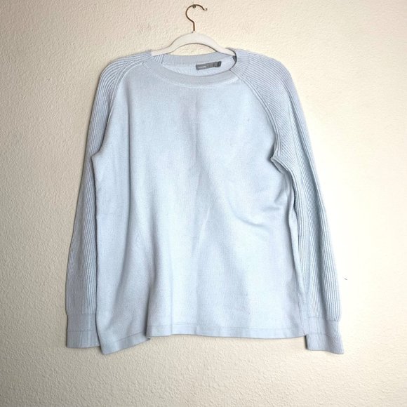 VINCE Ribbed Raglan Sleeve Crewneck Long Sleeve Sweater Top - Picture 3 of 9